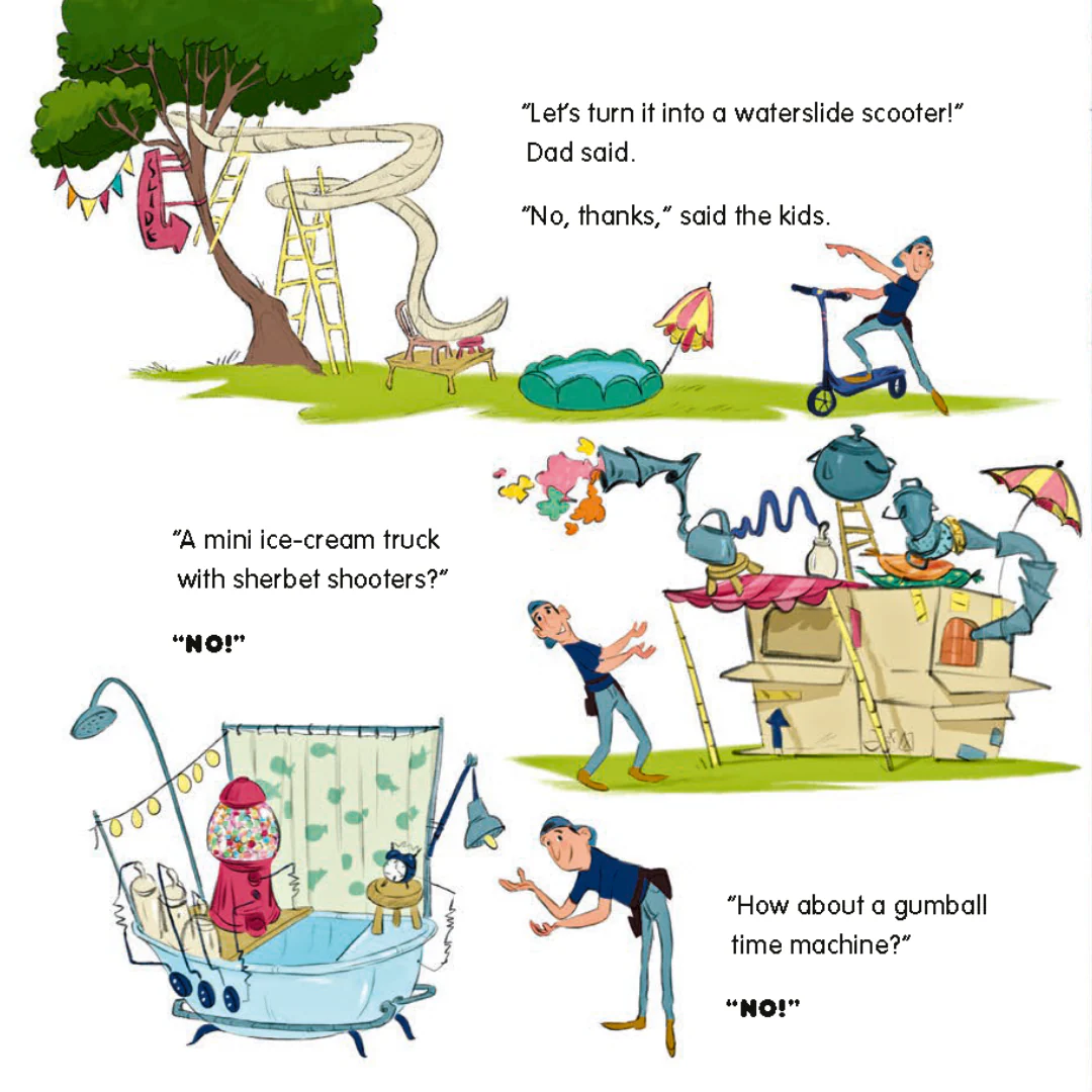 Dad And The Recycling-Bin Roller Coaster Picture Book - Image 3
