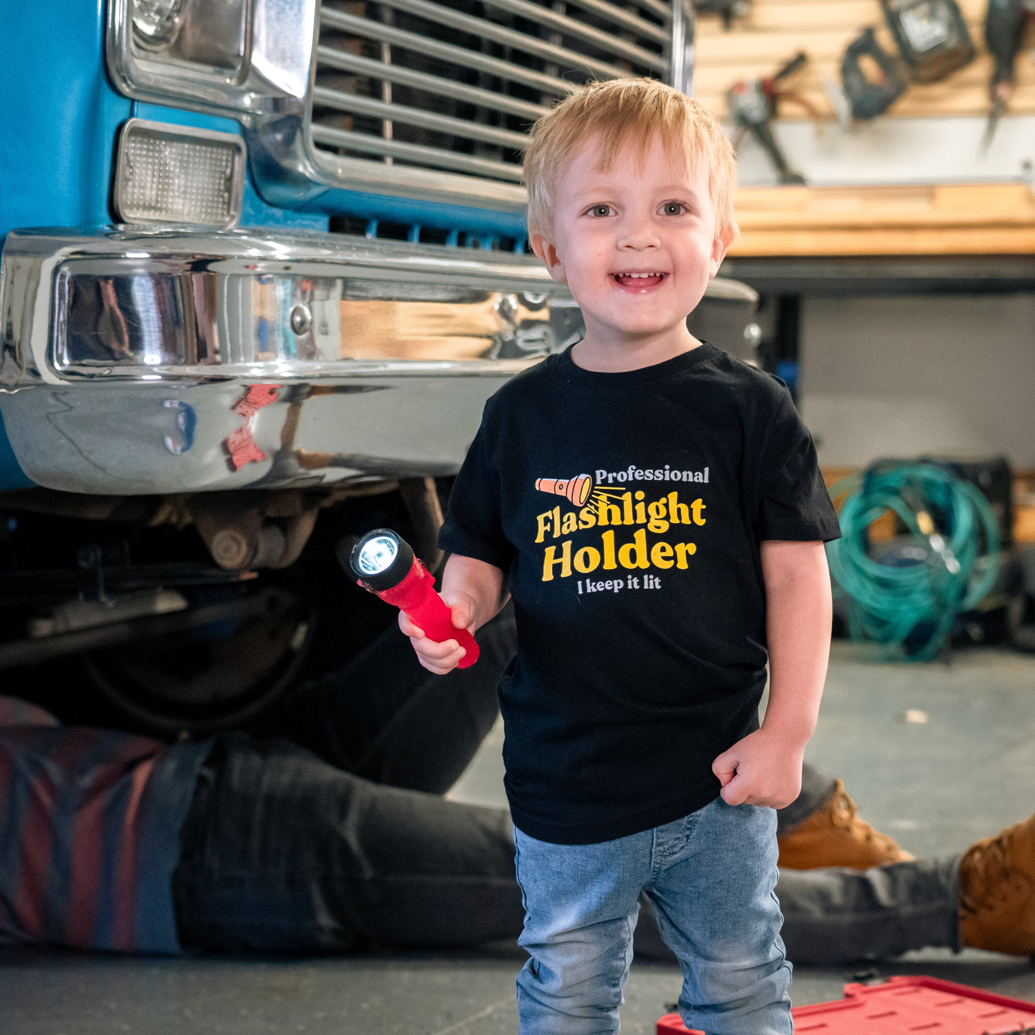 Professional Flashlight Holder Kids Shirt - Image 4